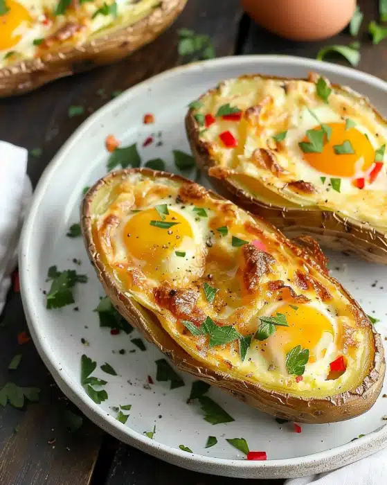 Paleo Whole30 Potato Egg Boats