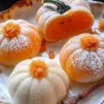 Pumpkin Mochi in Ghost Pumpkin Shape