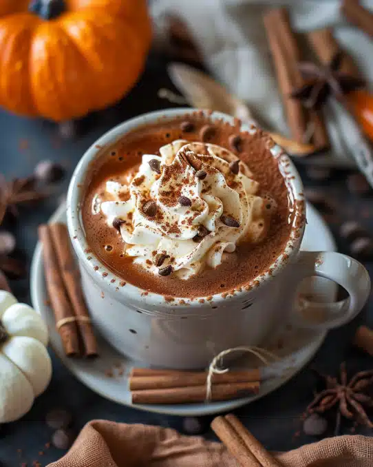 Pumpkin Spice Fall Hot Chocolate