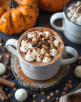 Pumpkin Spice Fall Hot Chocolate