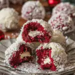 Red Velvet Snowball Cookies with White Chocolate Filling Recip