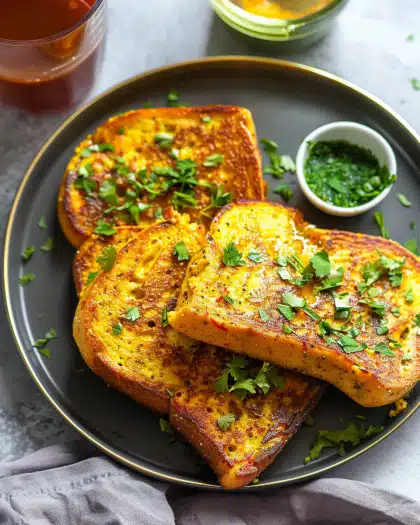 Savory Masala French Toast with Turmeric & Chili