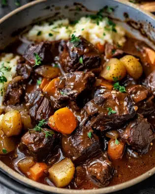 Slow-Cooked Beef Bourguignon