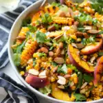 Summer Peach Salad with Grilled Corn and Toasted Almonds