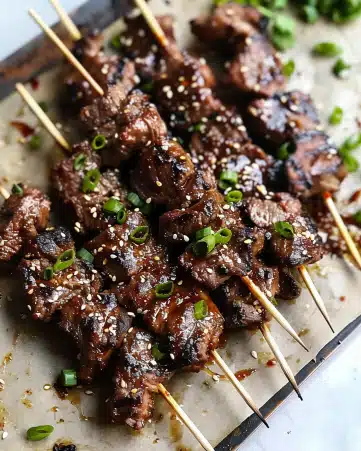 Teriyaki Sesame Beef Skewers