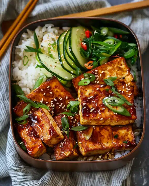 Tofu Teriyaki Bento Box (Quick Vegan Lunch Idea)