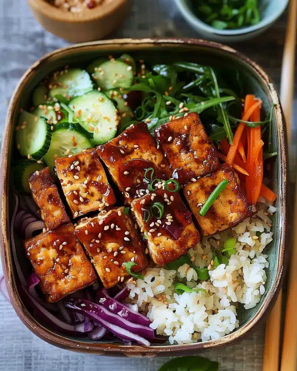 Tofu Teriyaki Bento Box (Quick Vegan Lunch Idea)