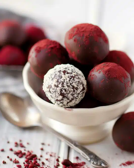 Valentine’s amaretto truffles