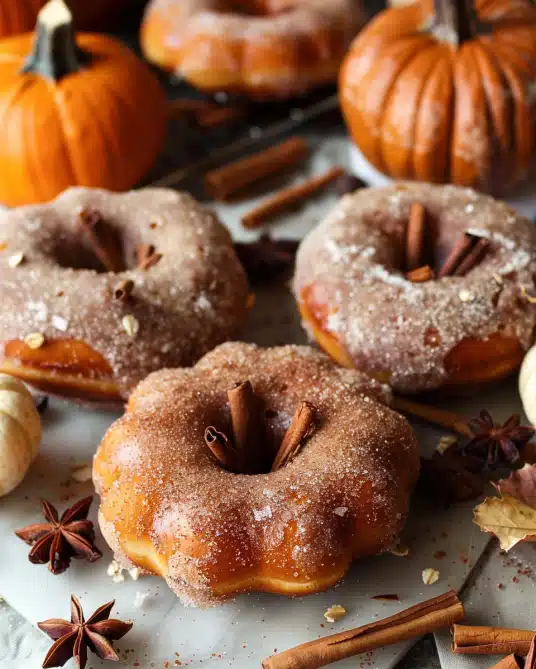 Vegan Pumpkin Spice Doughnuts