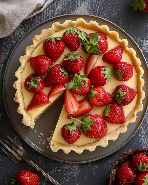 strawberry custard tart