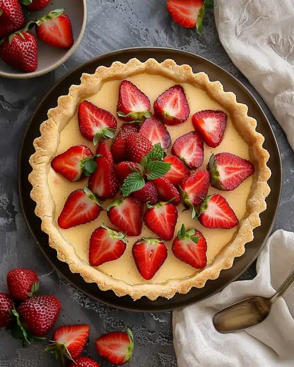strawberry custard tart