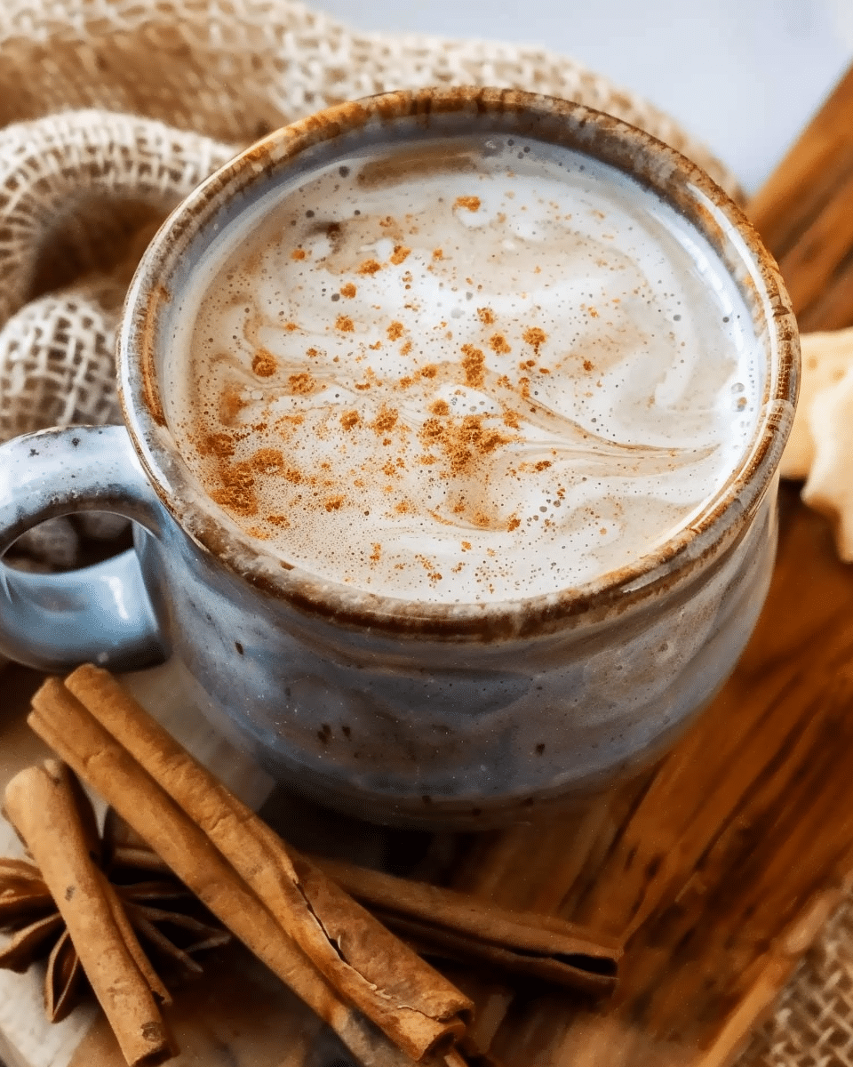 Aromatic Masala tea in cup, spices and brown sugar on grey table, flat lay