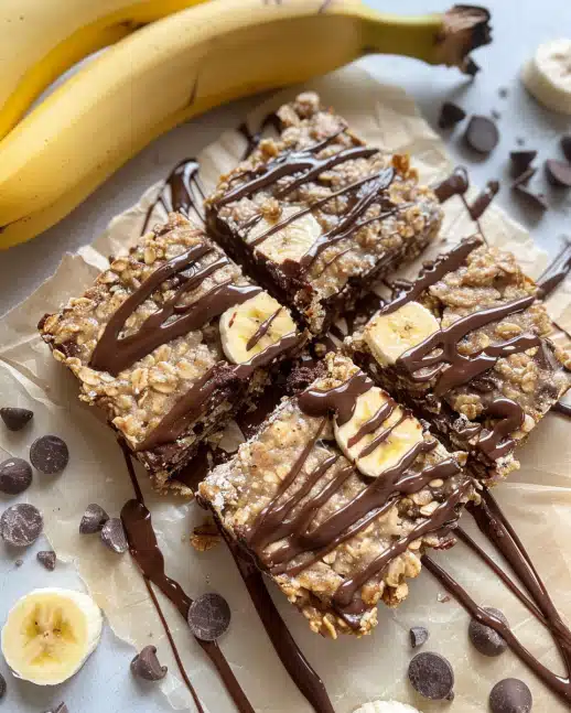 Banana Chocolate Baked Oat Bar