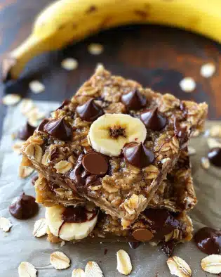 Banana Chocolate Baked Oat Bar