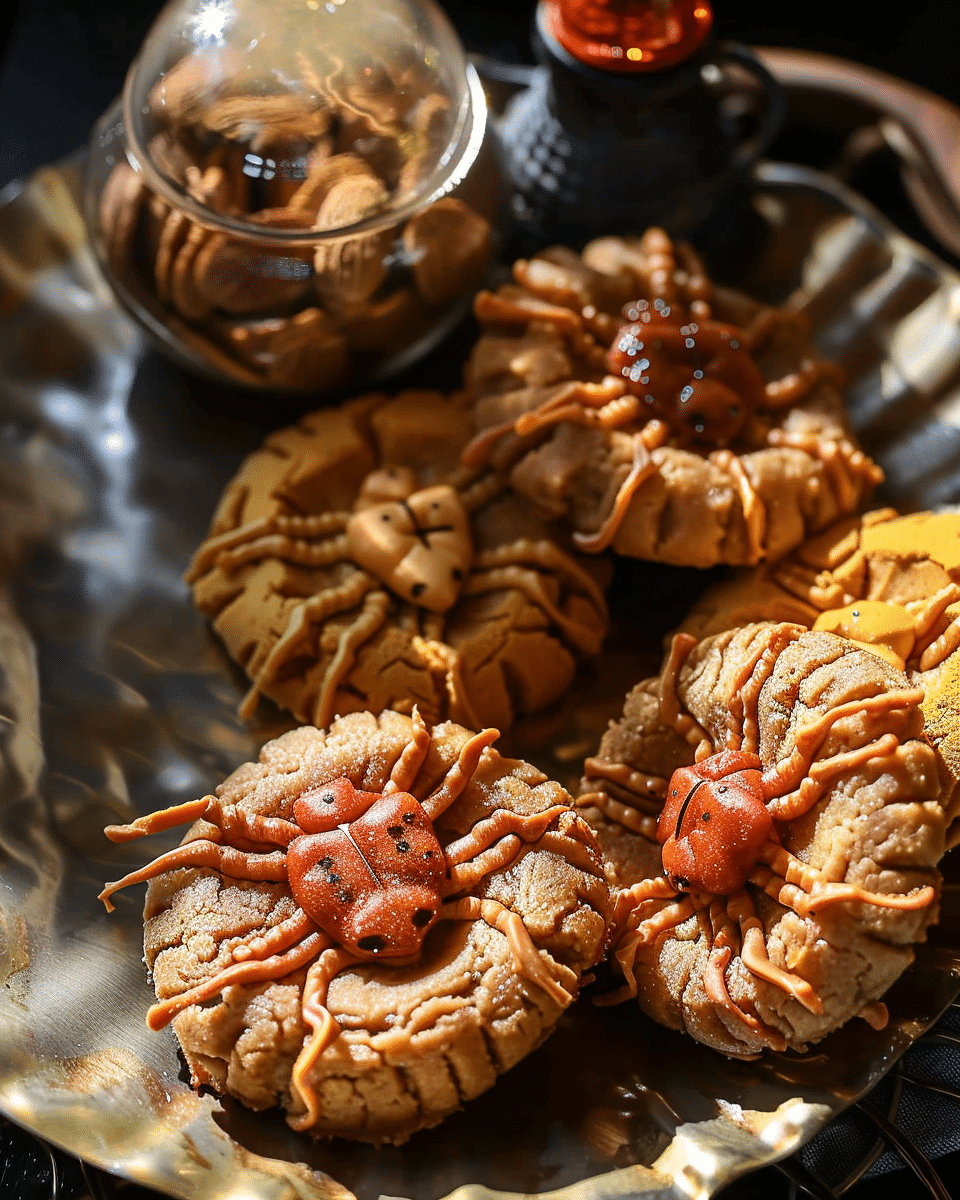 Chewy Brown Sugar Peanut Butter Spider Cookies