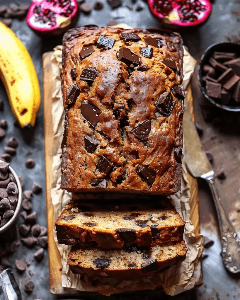 Chocolate Chunk Greek Yogurt Banana Bread