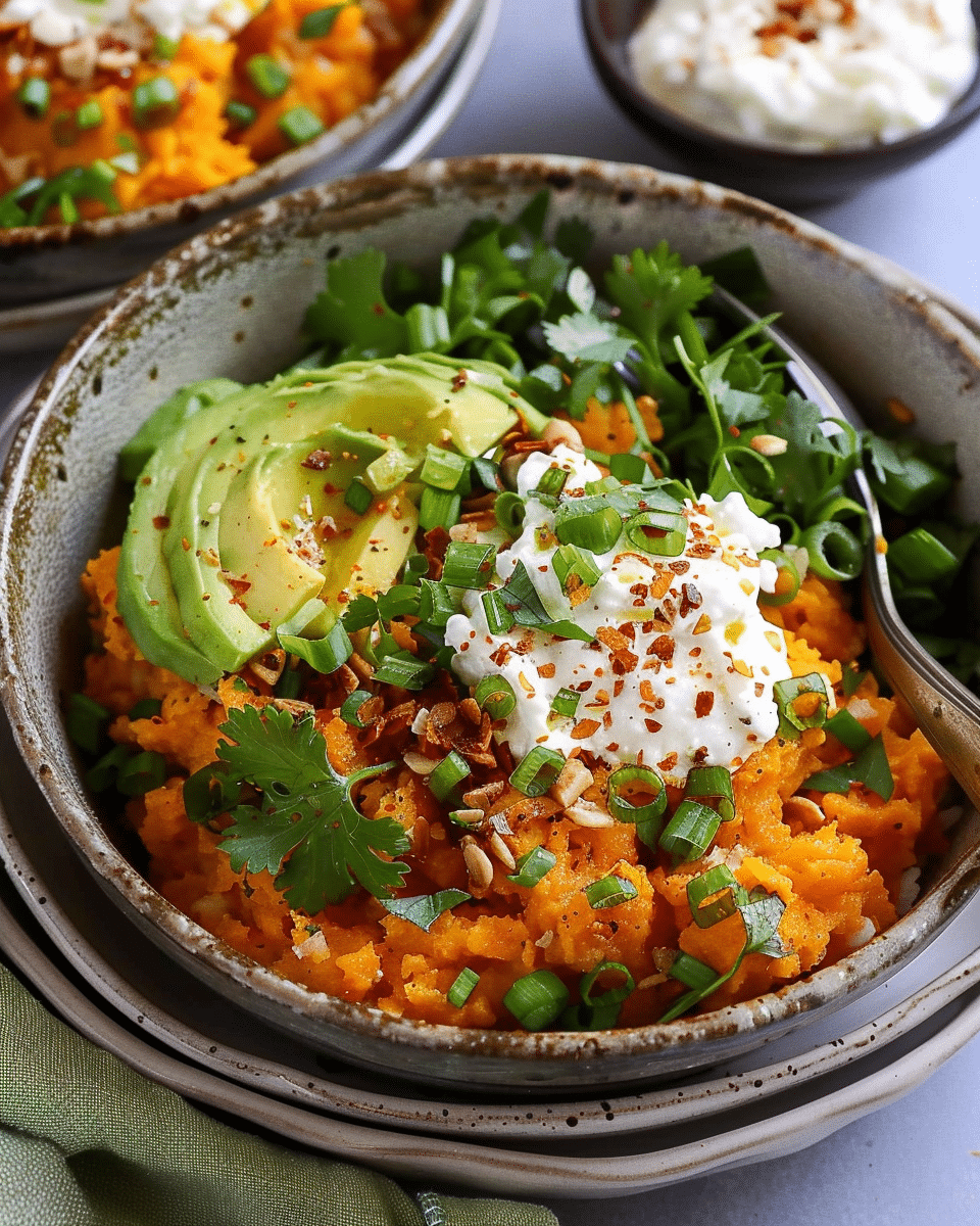 Cottage Cheese Sweet Potato Bowls
