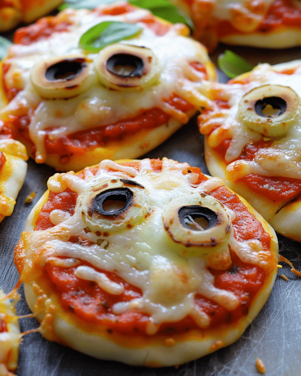 DIY Mini Halloween Pizzas