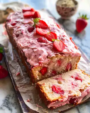Dreamy Pink Strawberry Loaf