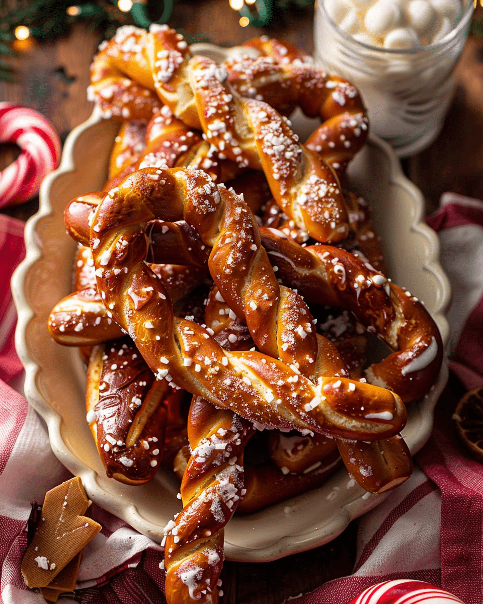 Honey Butter Soft Pretzel Candy Canes.