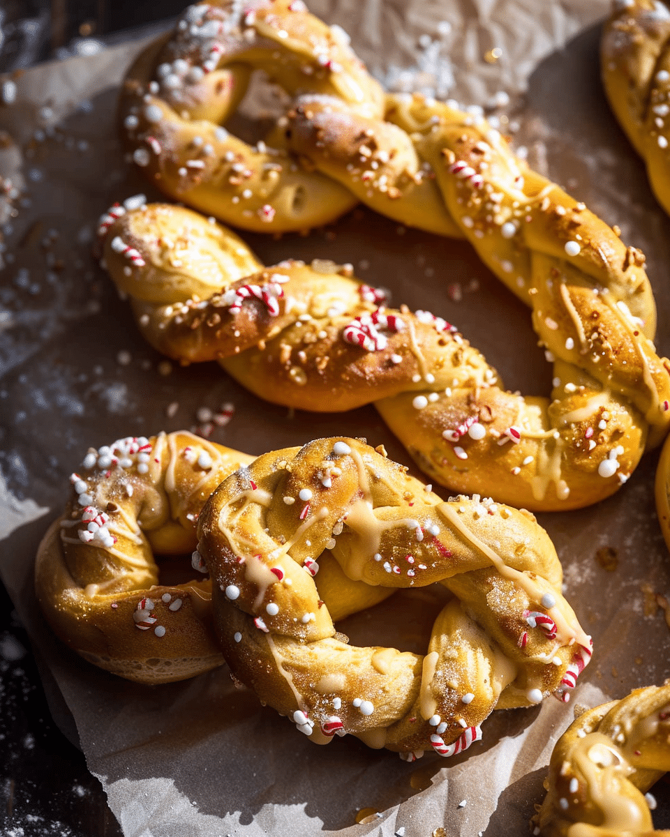 Honey Butter Soft Pretzel Candy Canes.