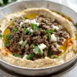 Hummus with Spiced Ground Beef