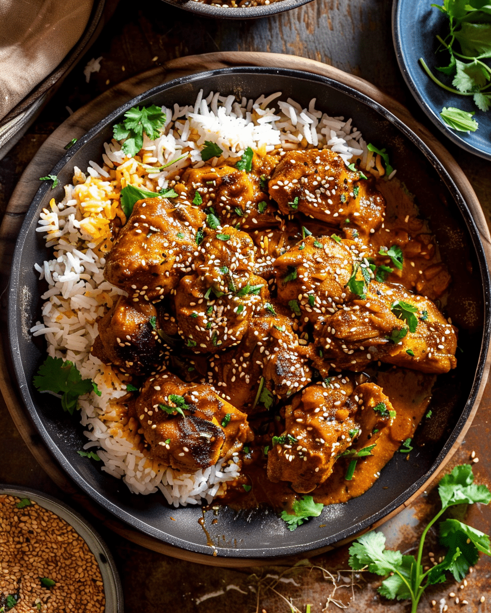 One Pan Sesame Pumpkin Butter Chicken