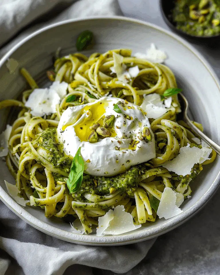 Pistachio Pesto Pasta with Burrata