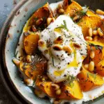 Roasted Pumpkin with Yogurt Sauce and Pine Nuts