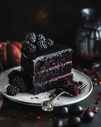 Spooky Black Velvet Halloween Cake