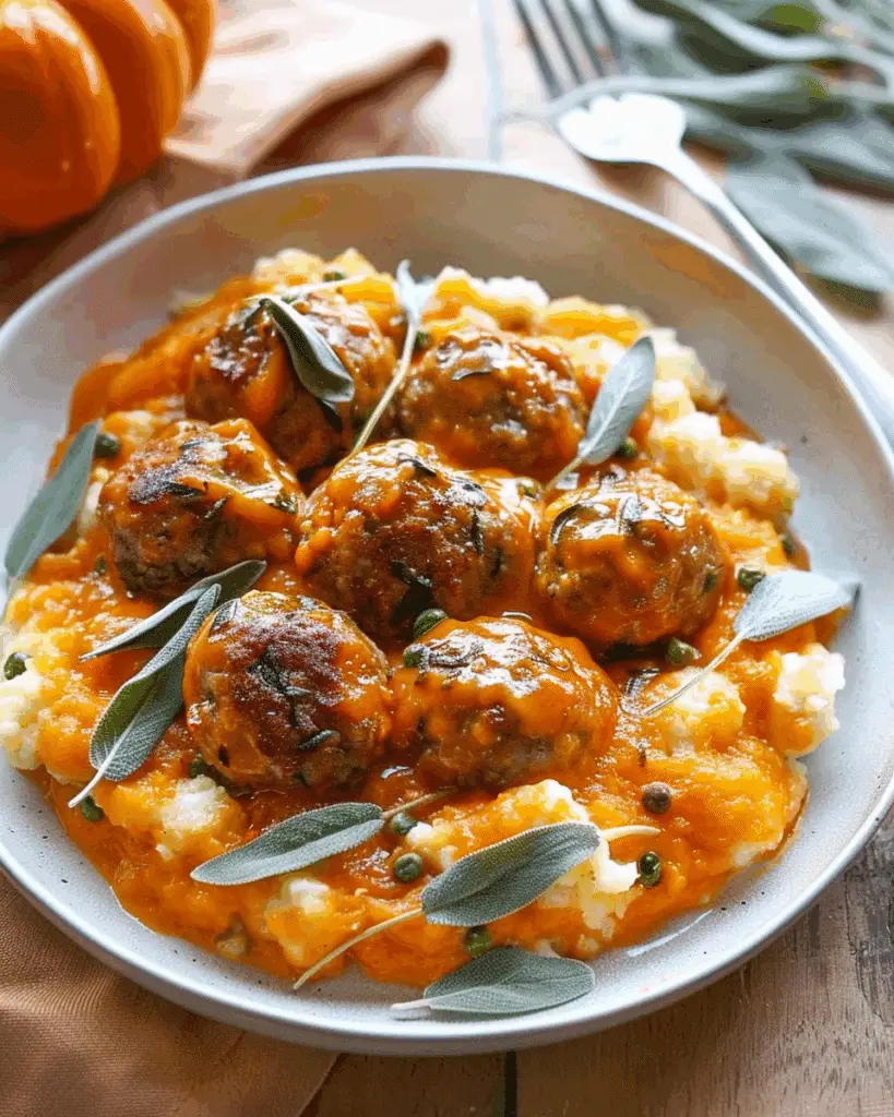 Turkey Meatballs in Pumpkin Sage Sauce