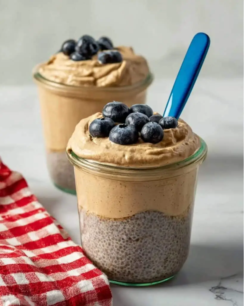 High-Protein Blueberry & Peanut Butter Chia Pudding Recipe