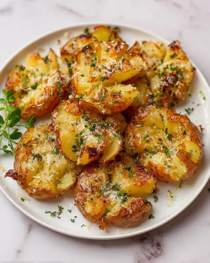 Garlic Butter Smashed Potatoes Recipe