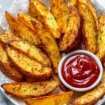Crispy Garlic Parmesan Baked Potato Wedges Recipe