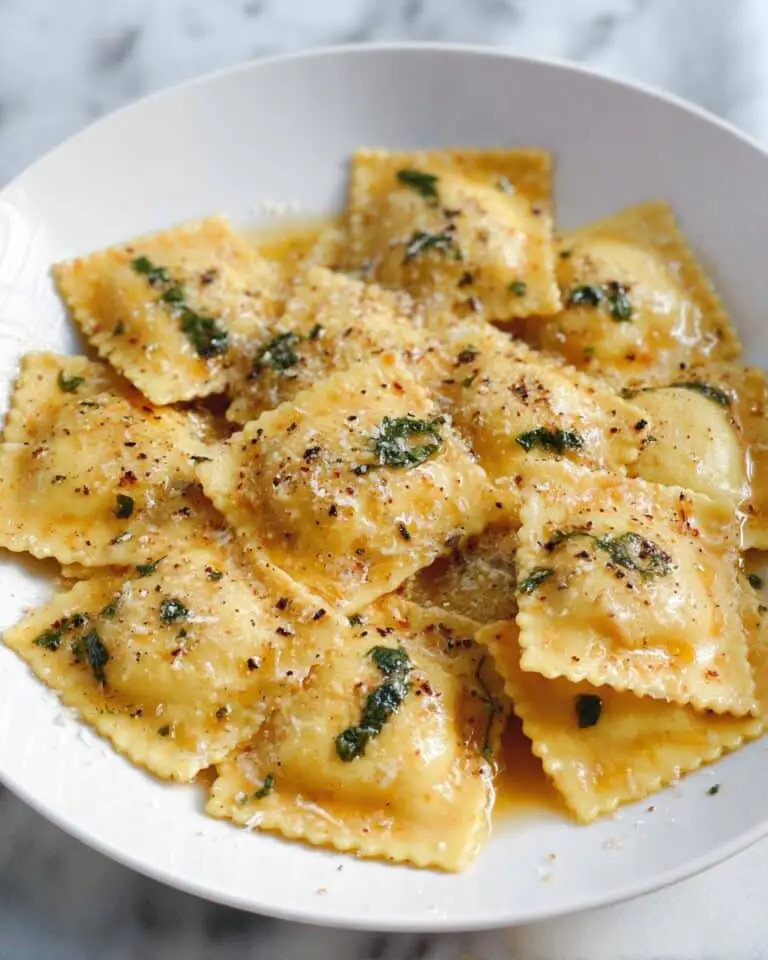 Butternut Squash Ravioli with Brown Butter Sage Sauce Recipe