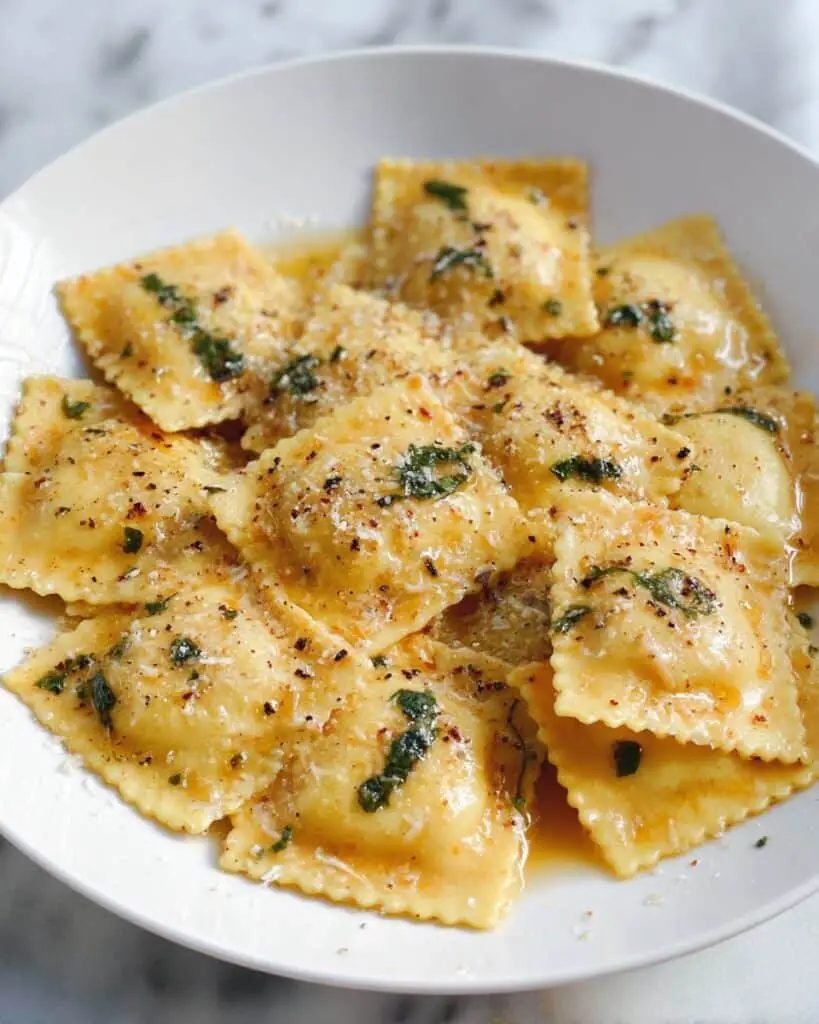 Butternut Squash Ravioli with Brown Butter Sage Sauce Recipe