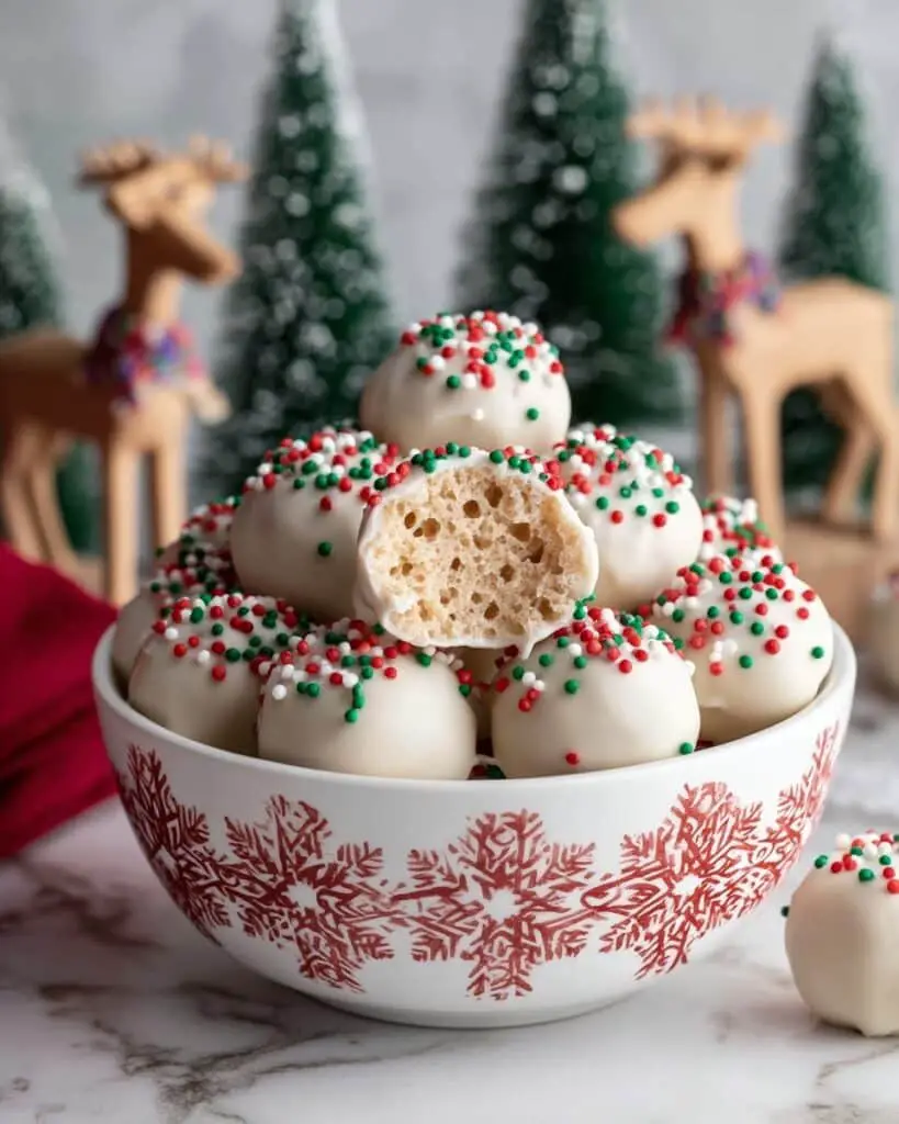Christmas Rice Crispy Treats in Festive Balls Recipe