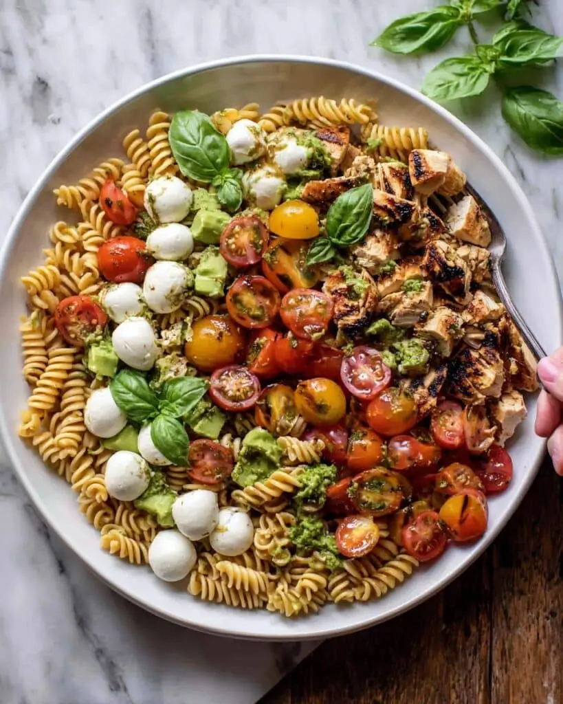 Caprese Chicken Pasta Salad Recipe
