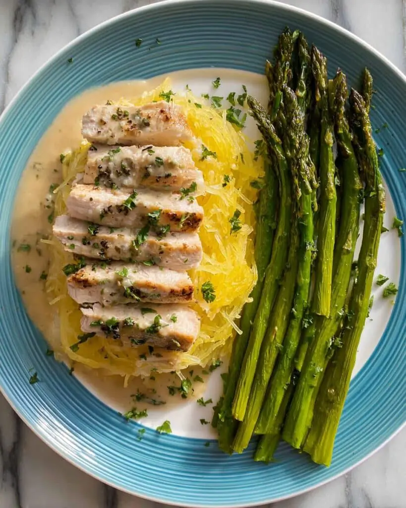 Keto Chicken Alfredo Spaghetti Squash Recipe