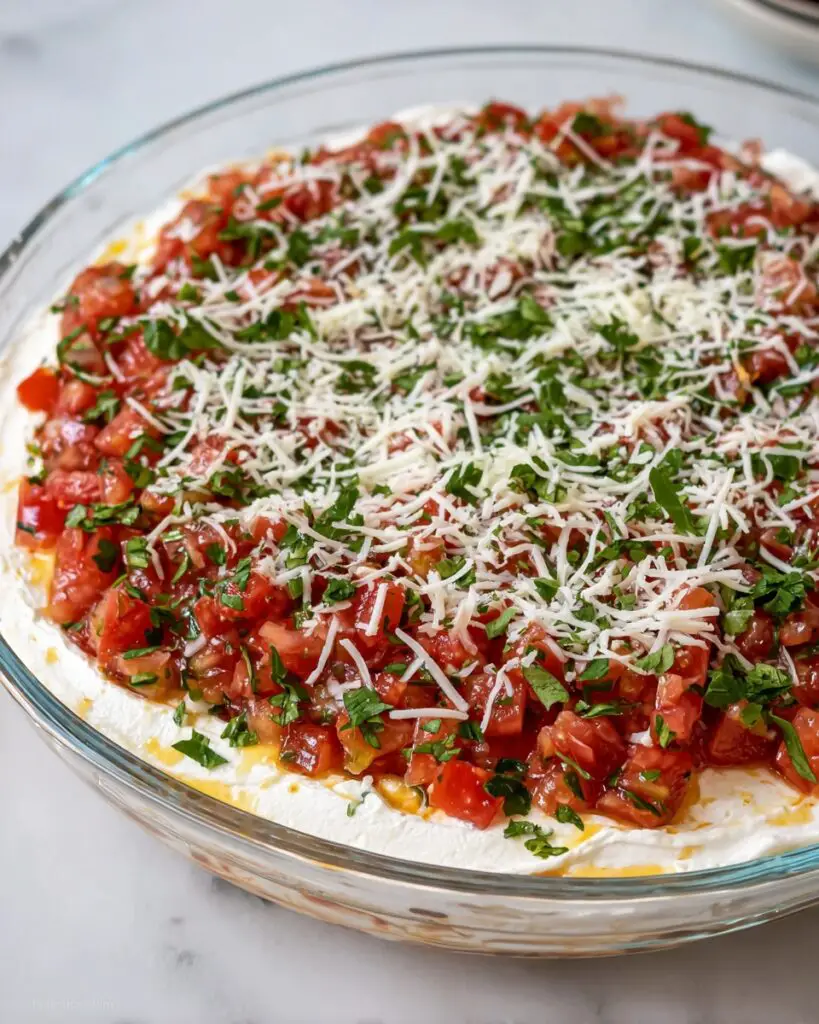 Bruschetta Dip with Fresh Tomato, Basil, and Feta Recipe