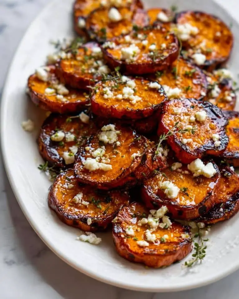 Roasted Sweet Potato Rounds with Honey & Feta Recipe