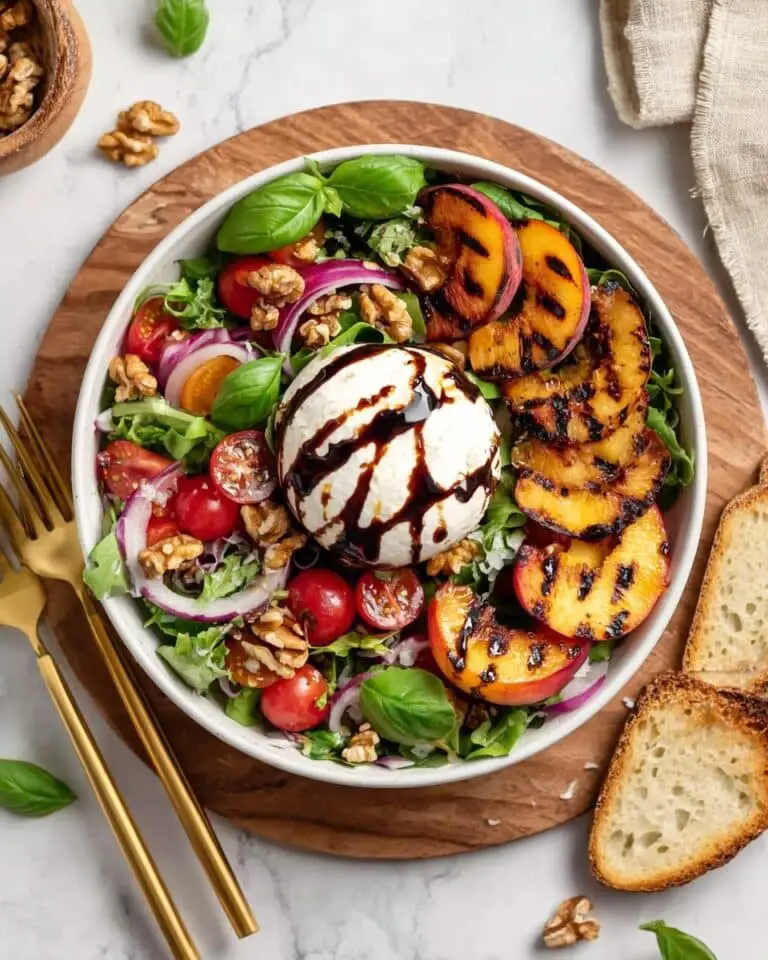 Grilled Peach and Burrata Salad Recipe