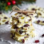 Cranberry Pistachio White Chocolate Bark Recipe