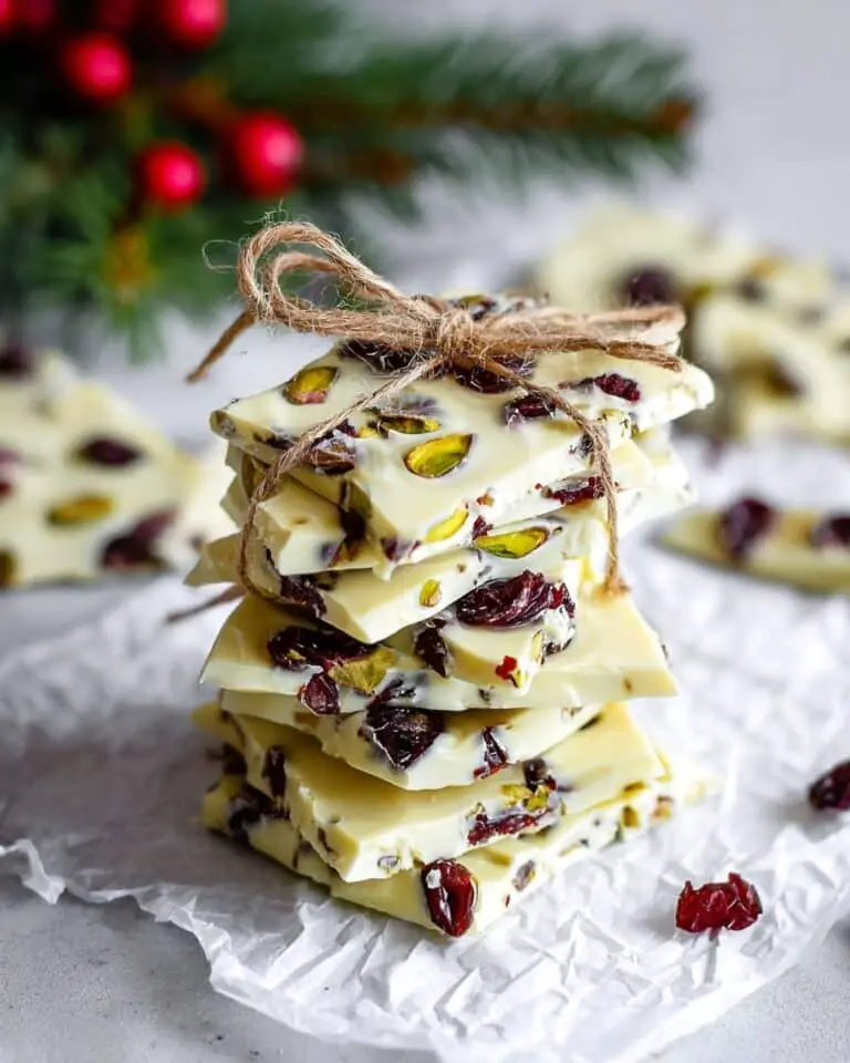 Cranberry Pistachio White Chocolate Bark Recipe