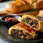 Mushroom and Chestnut Wellington with Spinach and Tarragon Recipe