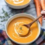 Vegan Carrot Ginger Sweet Potato Soup Recipe