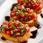 Perfect Tomato Bruschetta with Parmesan and Balsamic Glaze Recipe