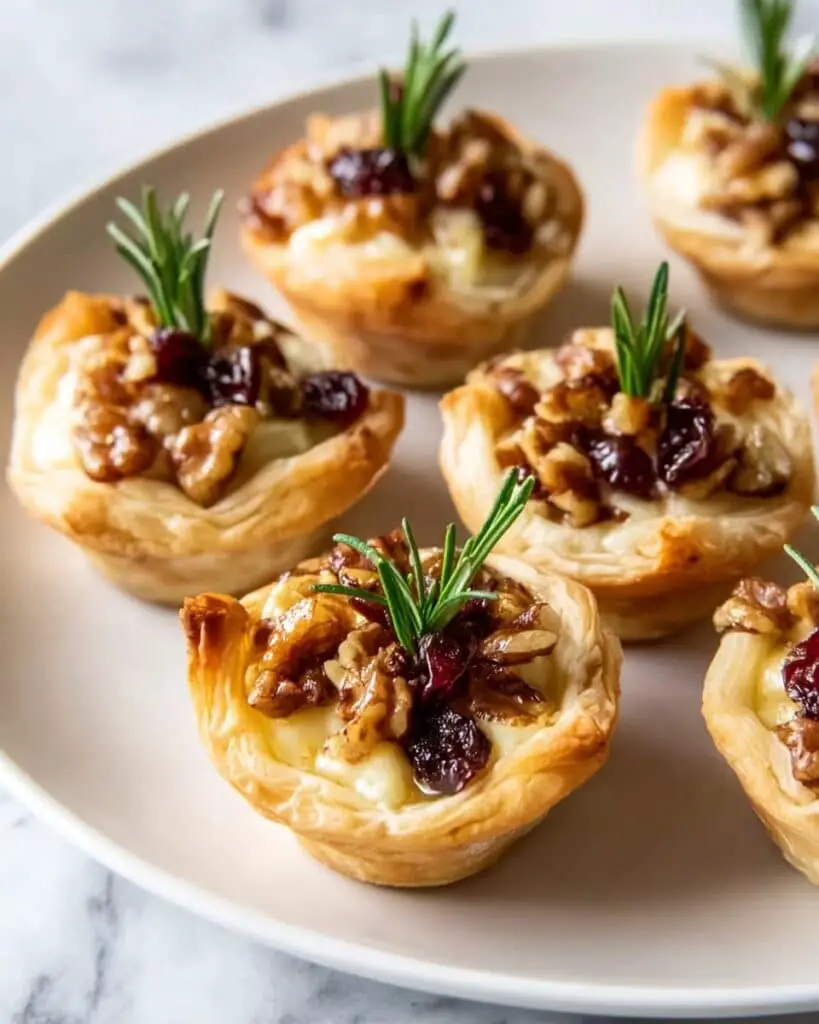 Cranberry Brie Bites with Puff Pastry Recipe