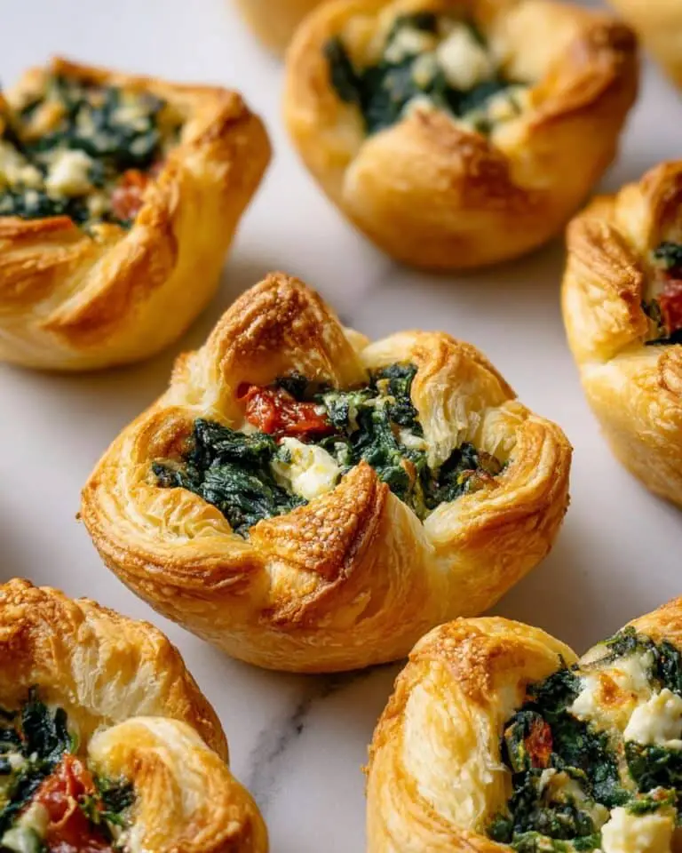 Cheesy Spinach and Feta Puffs with Sun-Dried Tomatoes Recipe