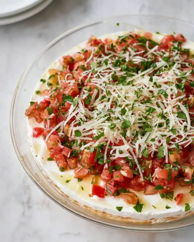 Bruschetta Dip with Fresh Tomatoes, Feta, and Cream Cheese Recipe